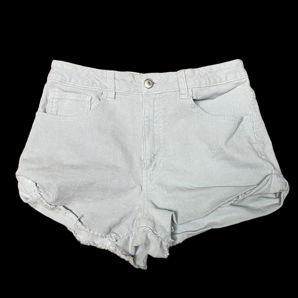 Forever 21 Light Blue Frayed Corduroy Shorts Ladies Sz 30